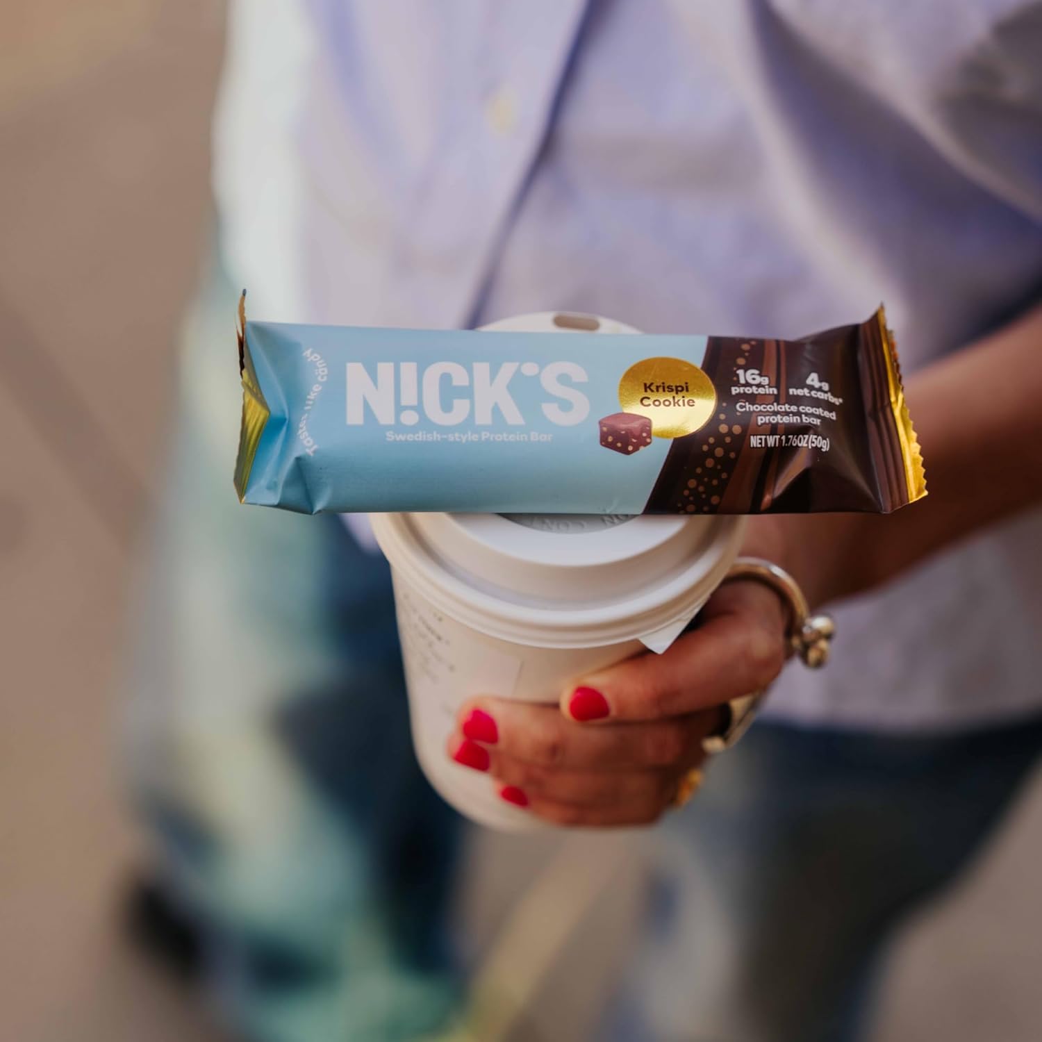 Nick's Protein Bars Crispy Nougat - 16g Protein, 210 Calories, Low Carb, Keto Friendly - No Added Sugar - Multipack of 12 Bars x 50g