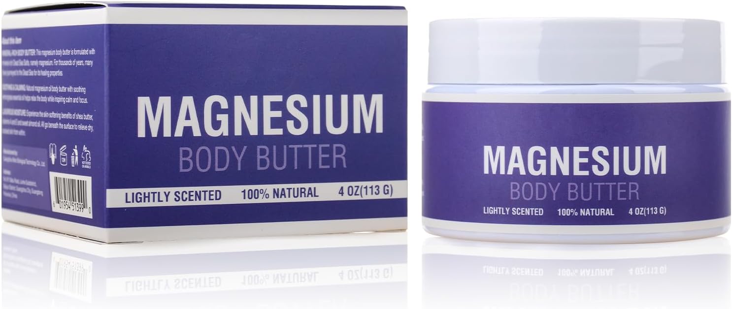Nighttime Magnesium Cream for Sleep and Health - Topical Lotion for Feet, Legs, Bones, Heart, and Muscles - 4 OZ Magnesium Oil for Kids and Adults