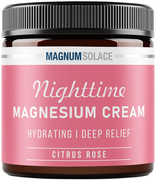 Nighttime Magnesium Lotion, Citrus Rose Scent, Topical Chloride for Muscle Relief - 4 Fl Oz - Safe for Kids - Made in USA