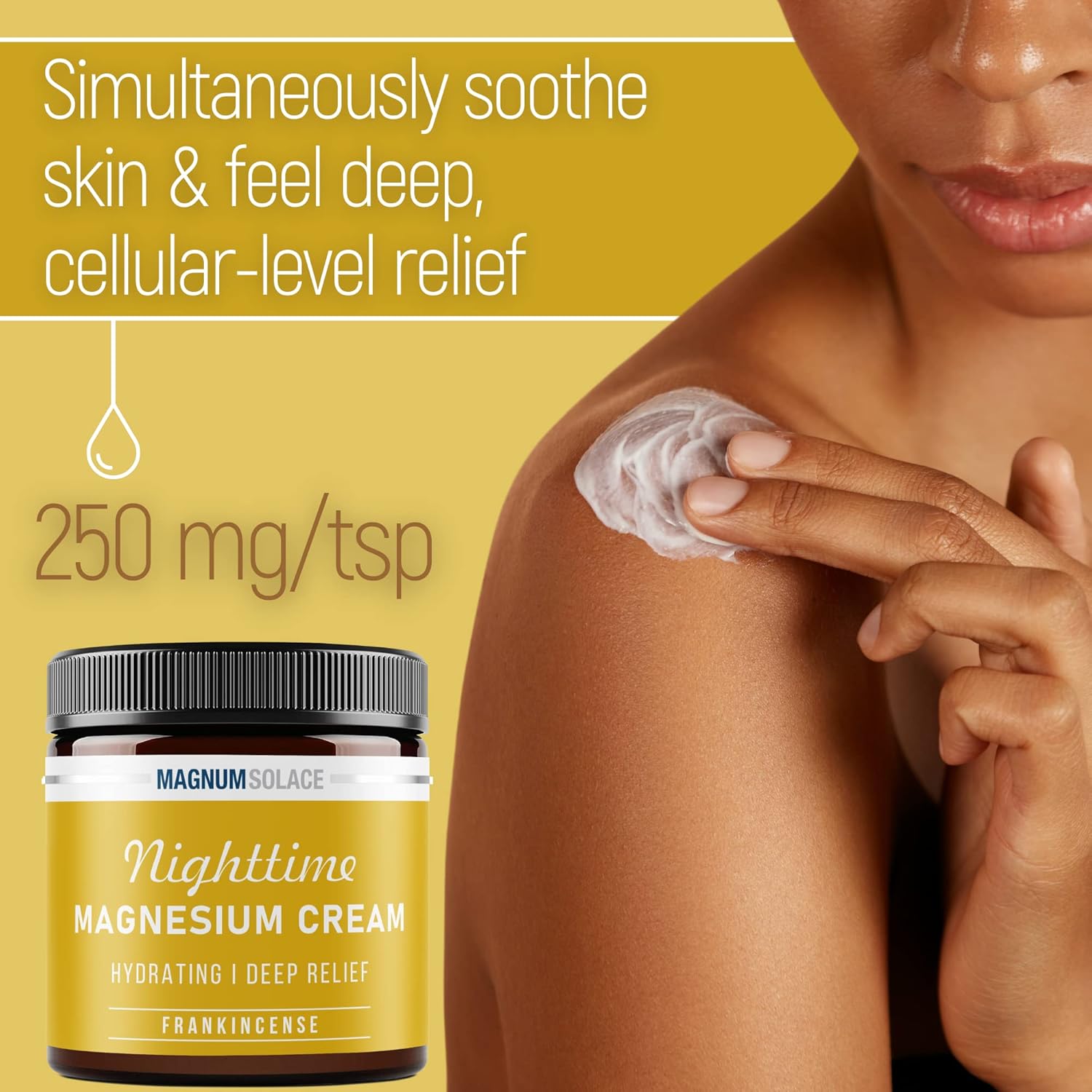 Nighttime Magnesium Lotion for Legs, Buttocks, Arms, and Chest - Topical Magnesium Chloride Cream - USA Made and Kid-Safe