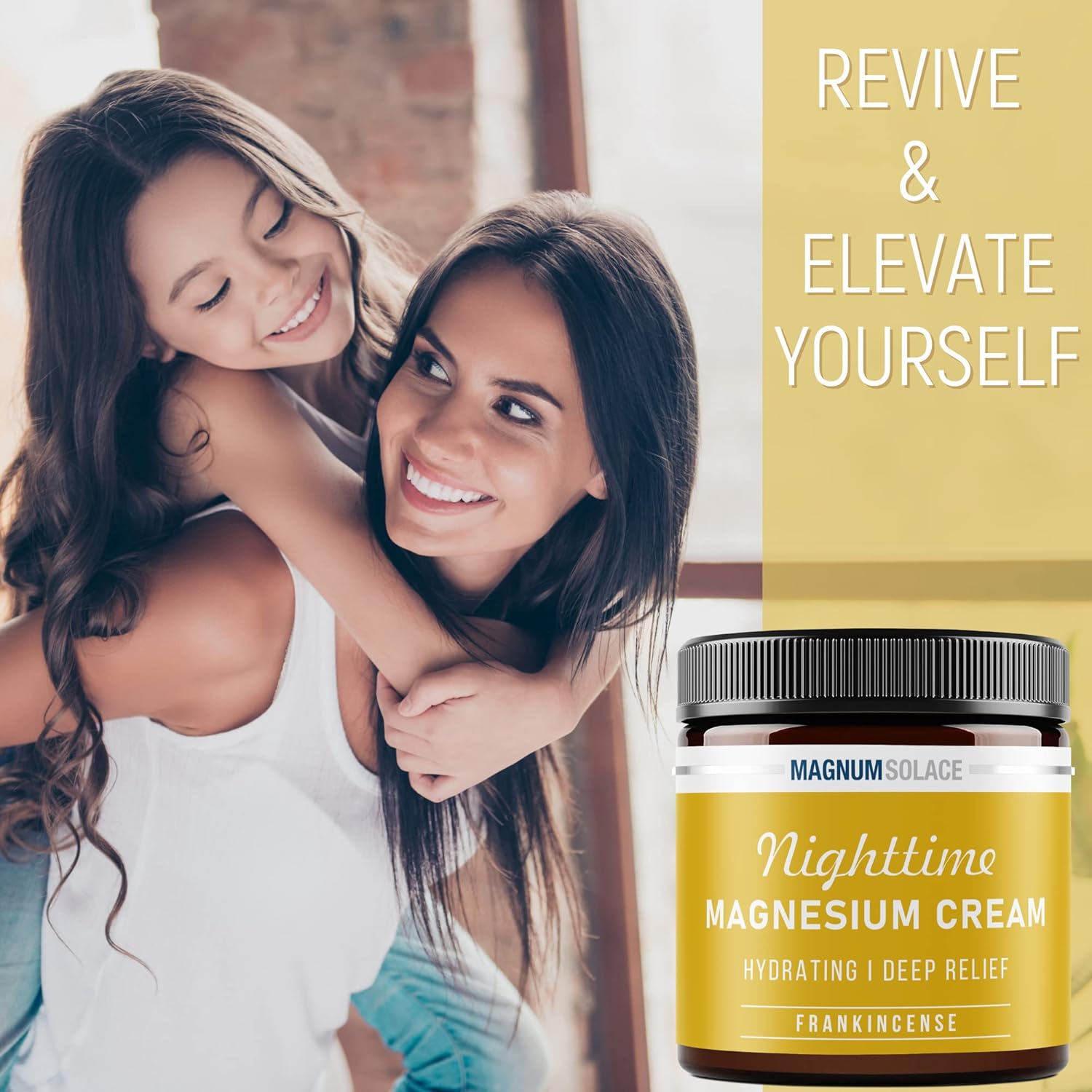 Nighttime Magnesium Lotion for Legs, Buttocks, Arms, and Chest - Topical Magnesium Chloride Cream - USA Made and Kid-Safe