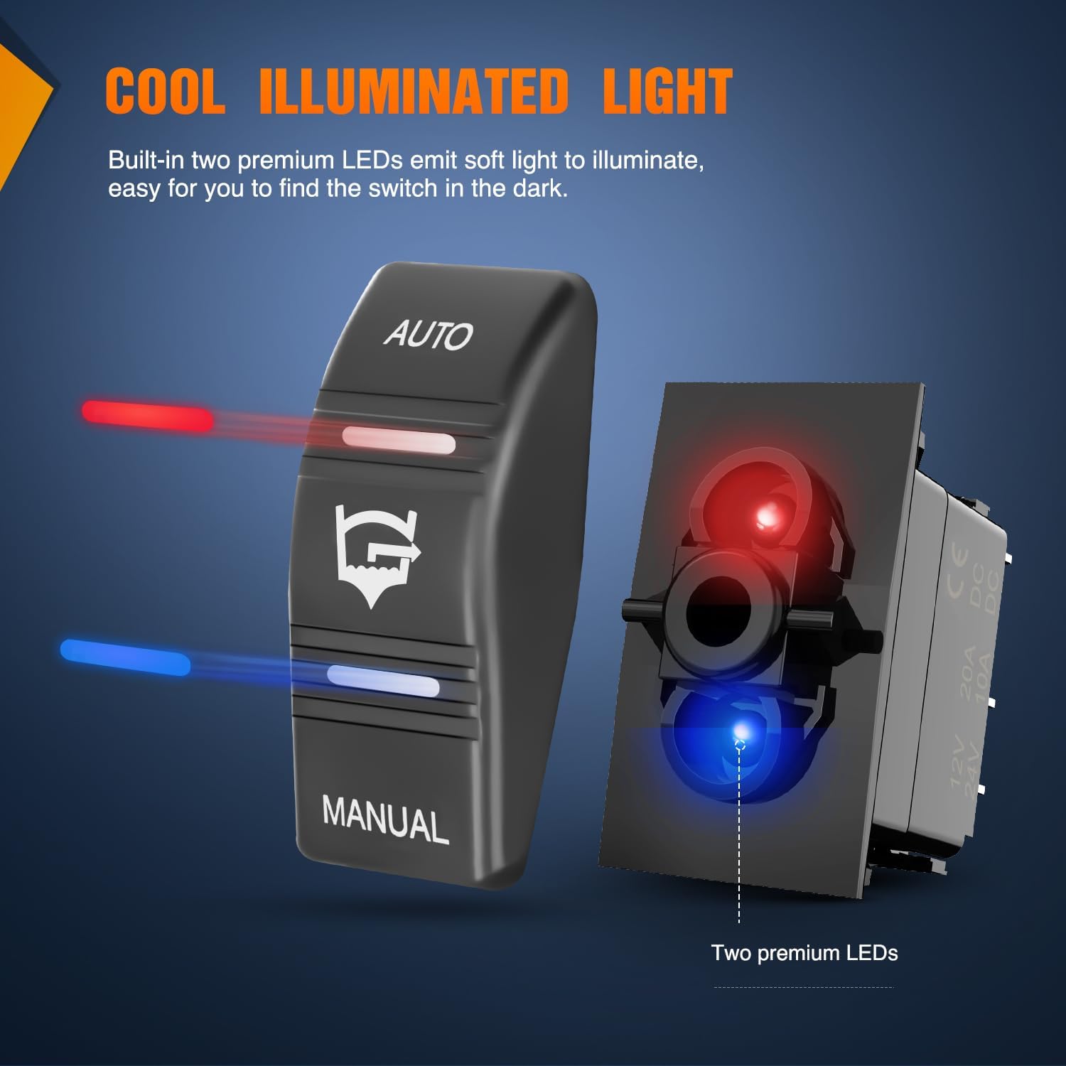 Nilight Auto Rocker Switch Panel with LED for Marine Boat Yacht Caravan - 4 Pin On/Off SPDT Switches, 20A/12V 10A/24V - Ideal for Fishing Boat, Vessel, RV, Camper