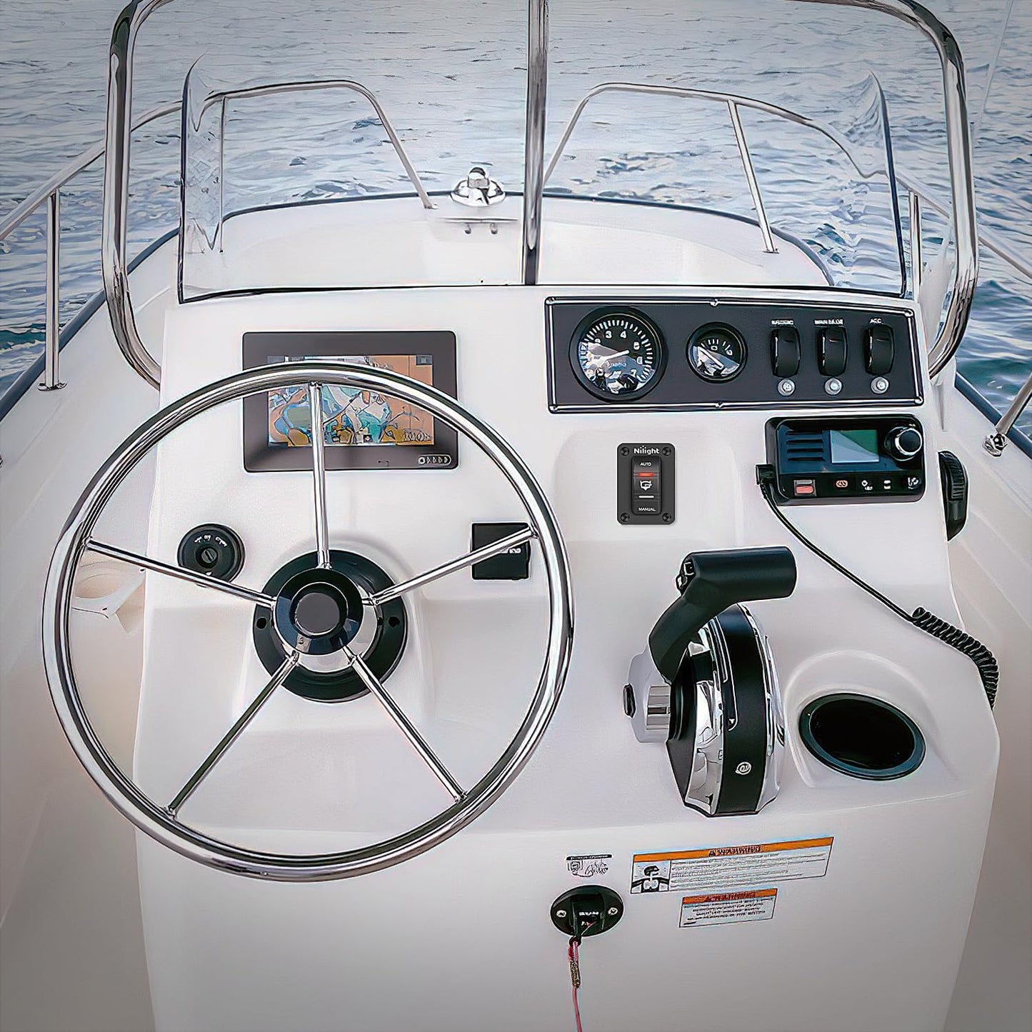 Nilight Auto Rocker Switch Panel with LED for Marine Boat Yacht Caravan - 4 Pin On/Off SPDT Switches, 20A/12V 10A/24V - Ideal for Fishing Boat, Vessel, RV, Camper