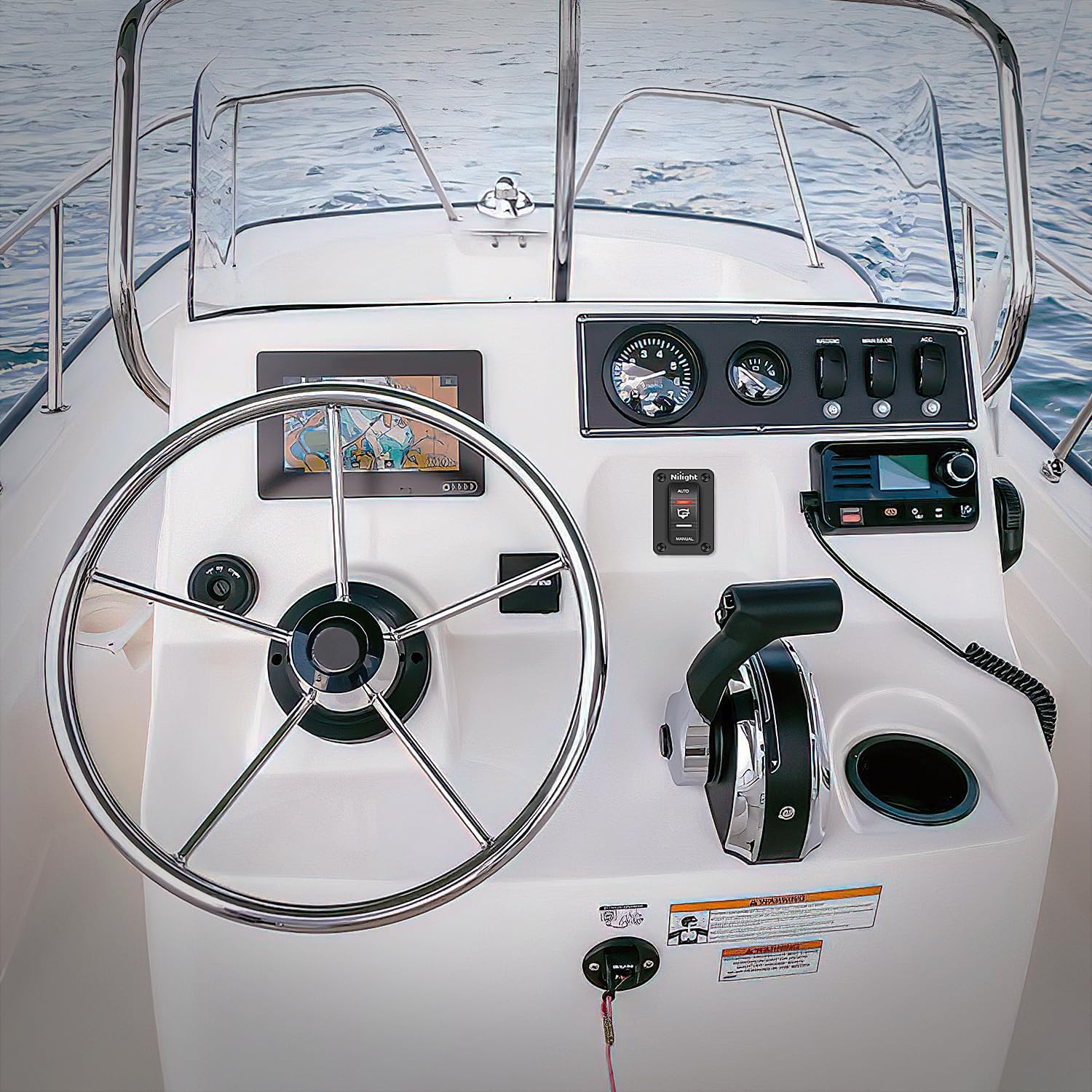 Nilight Auto Rocker Switch Panel with LED for Marine Boat Yacht Caravan - 4 Pin On/Off SPDT Switches, 20A/12V 10A/24V - Ideal for Fishing Boat, Vessel, RV, Camper