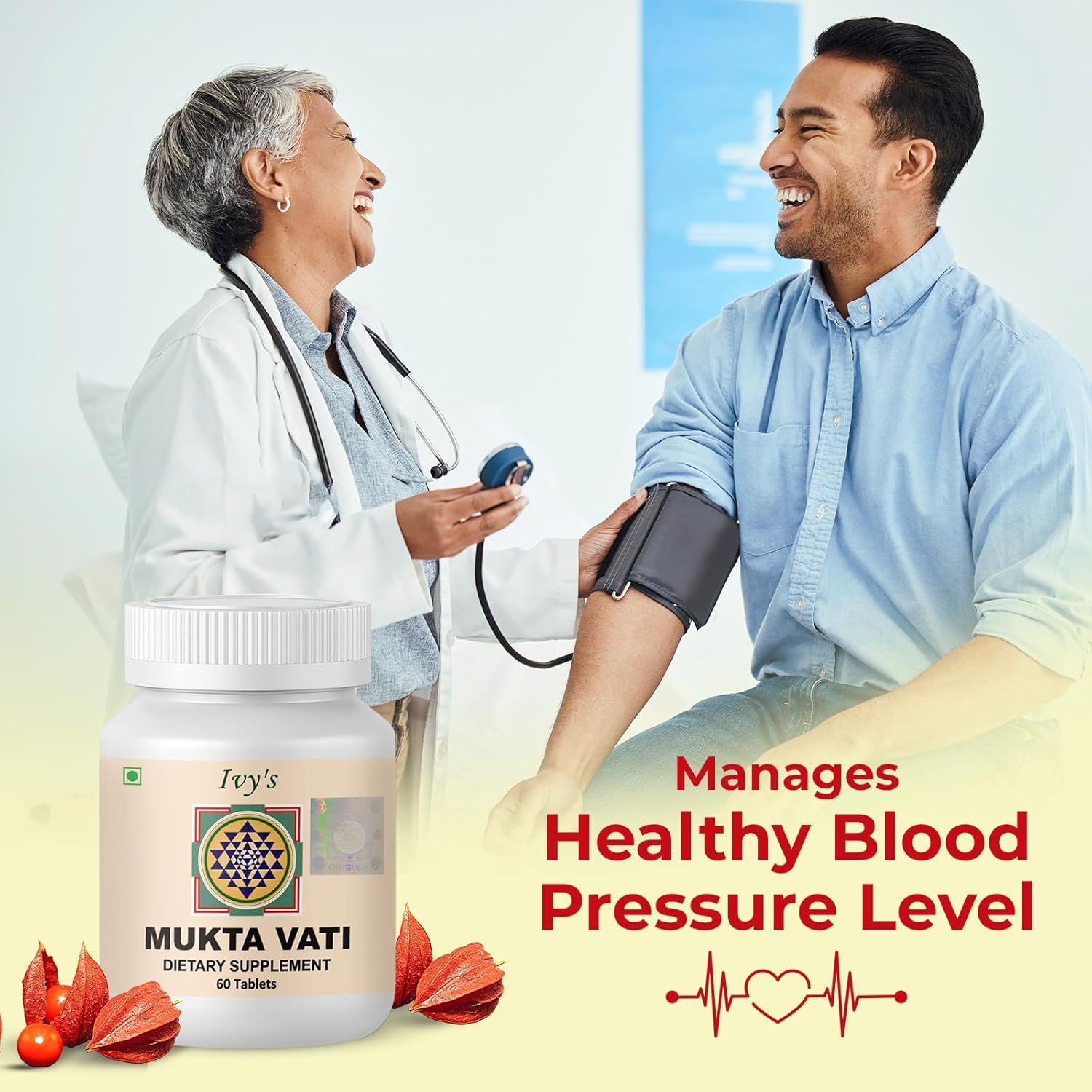 Nirogam Ivy's Mukta Vati Natural Heart Care Supplement - 60 Pills for Healthy Heart & Blood Pressure Support