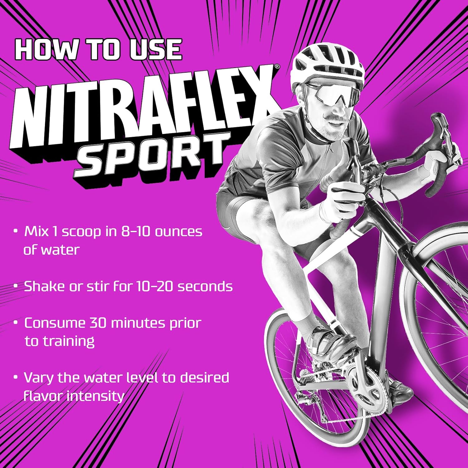 Nitraflex Sport Grape Cotton Candy Pre-Workout Powder - Banned Substance Tested with Citrulline, Betaine, Electrolytes, Hydration, Boron - 20 Servings for Men & Women