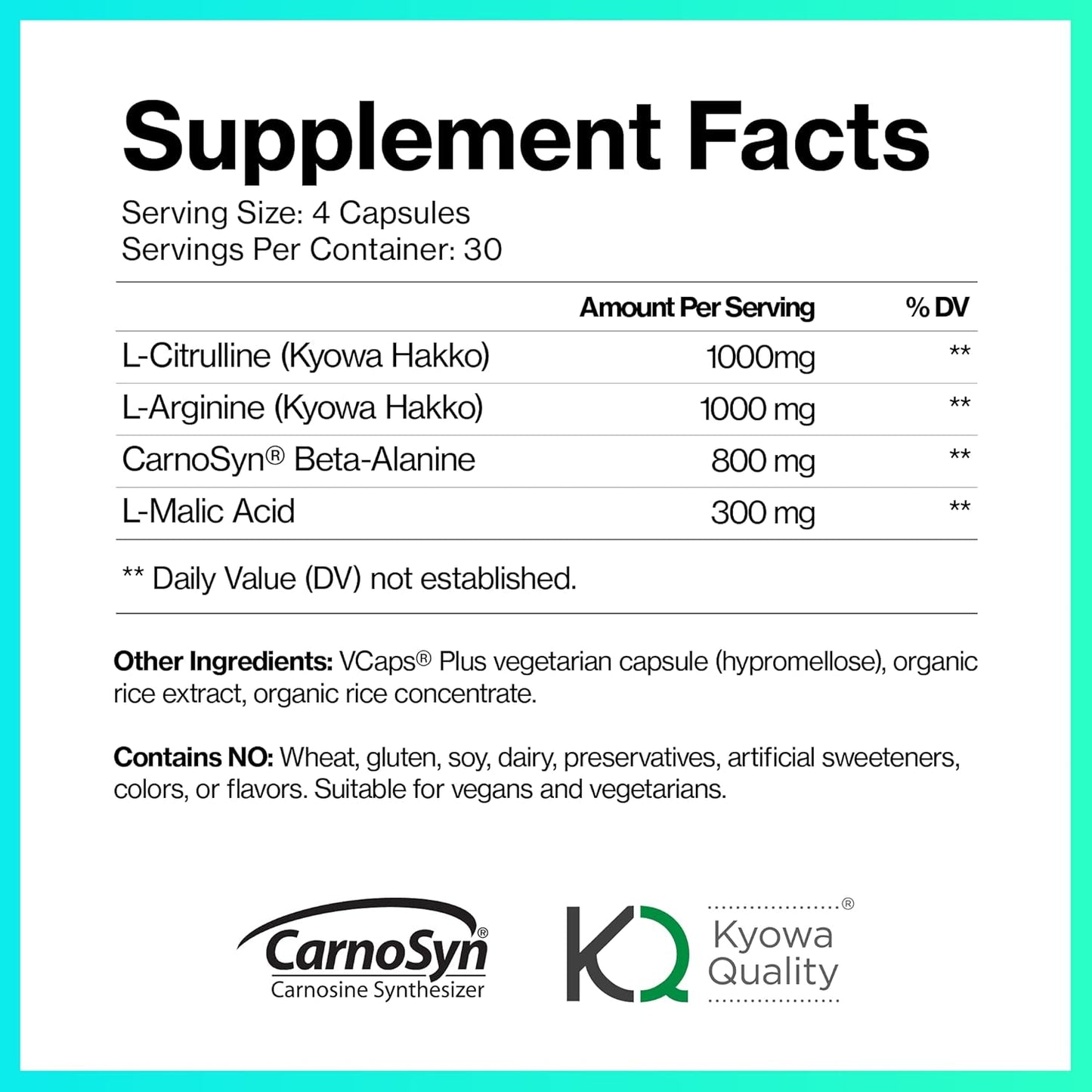 Nitric Oxide Booster Capsules with L Citrulline & L Arginine - Pre Workout Supplement for Men & Women - Stimulant Free Pump Pills - Vegan Keto Paleo Friendly (120 ct)