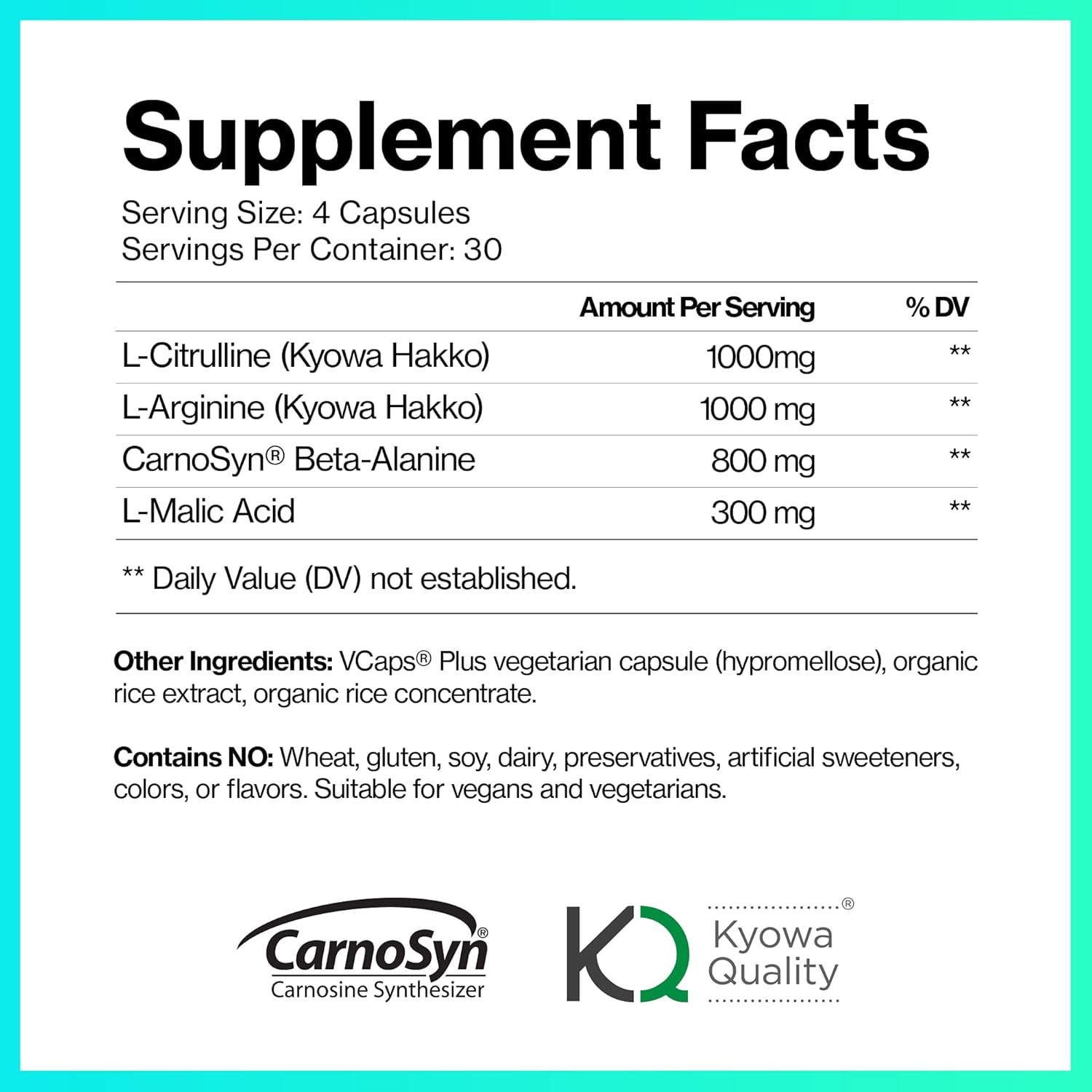 Nitric Oxide Booster Capsules with L Citrulline & L Arginine - Pre Workout Supplement for Men & Women - Stimulant Free Pump Pills - Vegan Keto Paleo Friendly (120 ct)