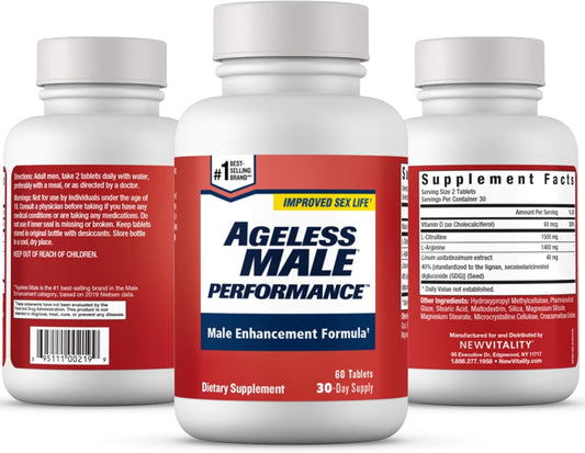 Nitric Oxide Booster for Men - Improve Blood Flow, Energy, Drive, and Stamina with Ageless Male Performance Supplement
