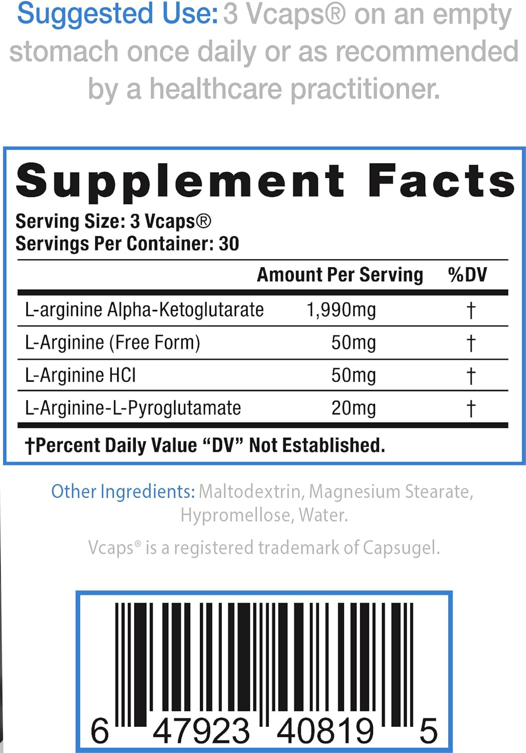 Nitric Oxide Booster: L-Arginine Capsules for Muscle Building and Energy - 90 Capsules