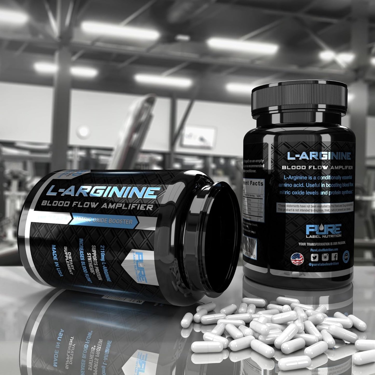 Nitric Oxide Booster: L-Arginine Capsules for Muscle Building and Energy - 90 Capsules
