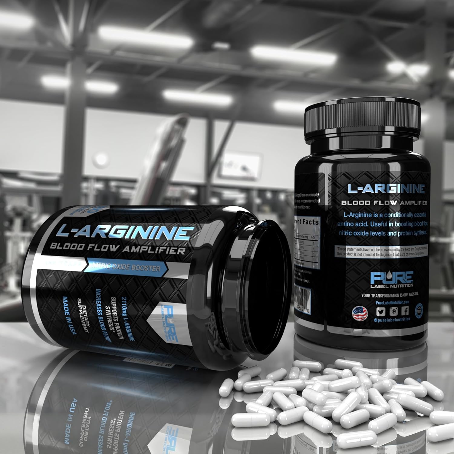 Nitric Oxide Booster: L-Arginine Capsules for Muscle Building and Energy - 90 Capsules