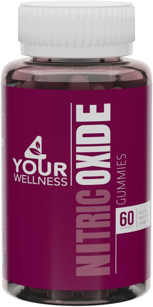 Nitric Oxide Gummies with Beet Root Extract for Blood Pressure Support - Gluten Free, Non-GMO, Kosher - 60 Count Mixed Berry Flavor