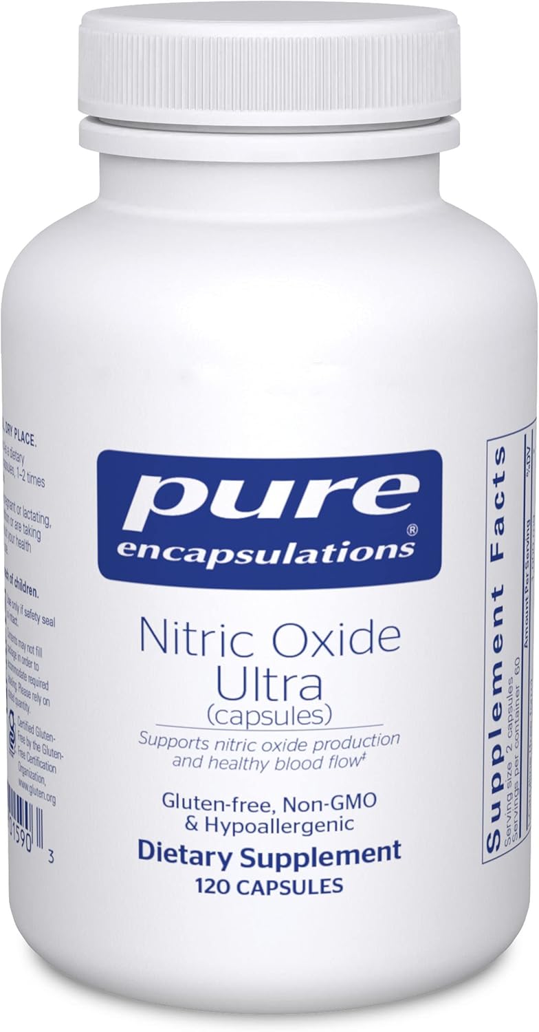 Nitric Oxide Ultra Capsules - Supports Healthy Blood Flow & Vascular Health - with L-Citrulline & CranLoad - 120 Capsules