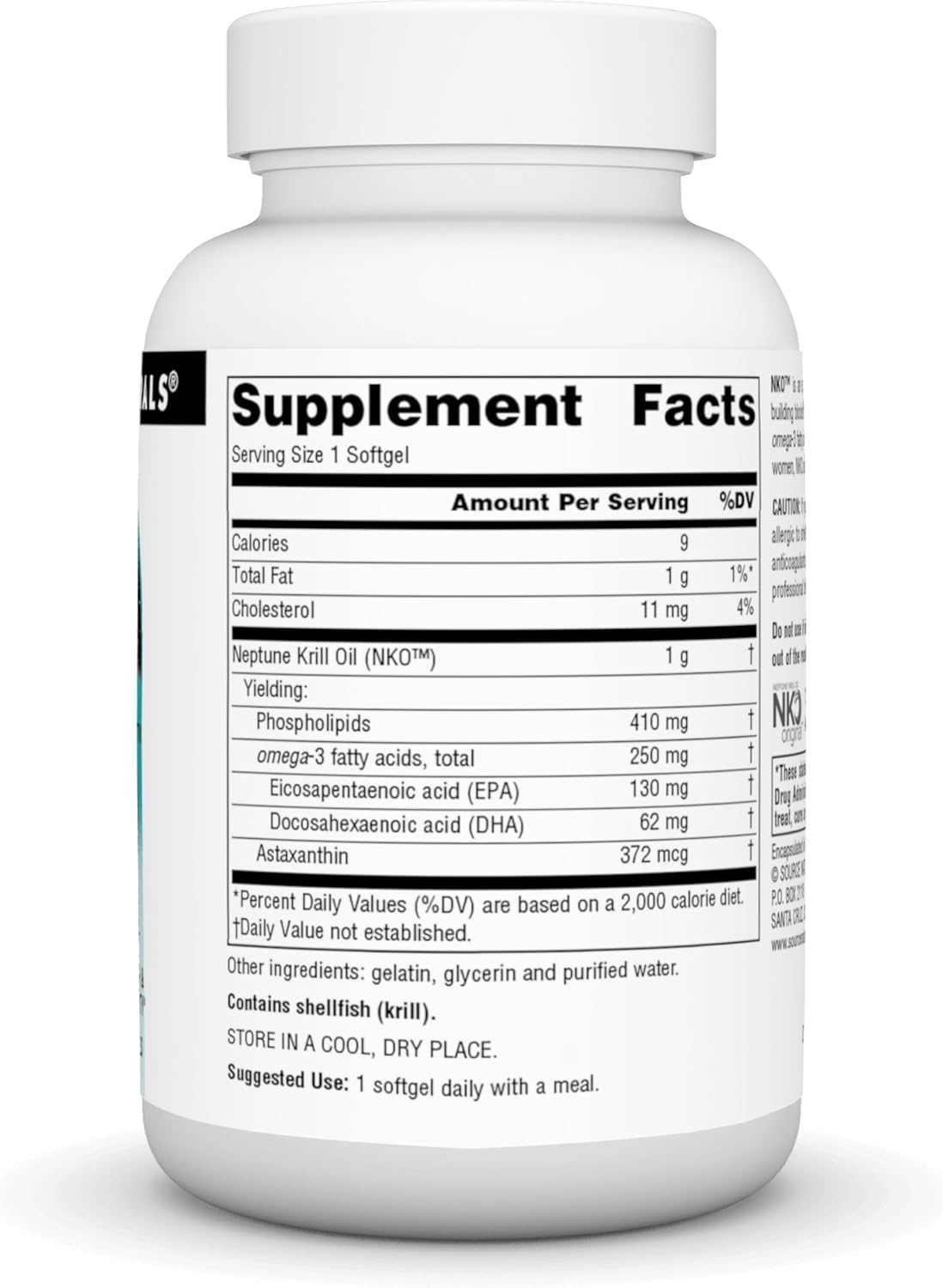 NKO Neptune Krill Oil Softgels - 1,000mg, Heart Health Support, Cell Membrane Integrity - 60 Count