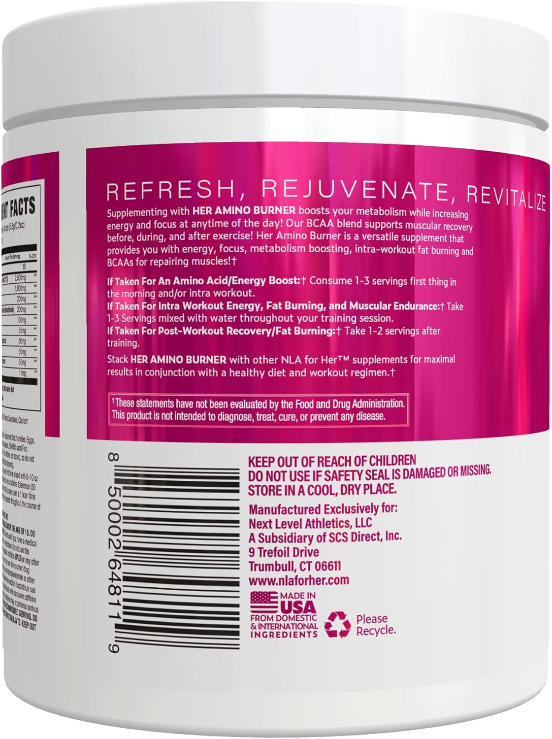 NLA for Her Thermogenic Amino Women's Workout Booster - Mango Passion Flavor, 30 Servings - BCAA, Caffeine, Electrolytes - Vegan, Sugar Free - Maximize Your Energy and Performance