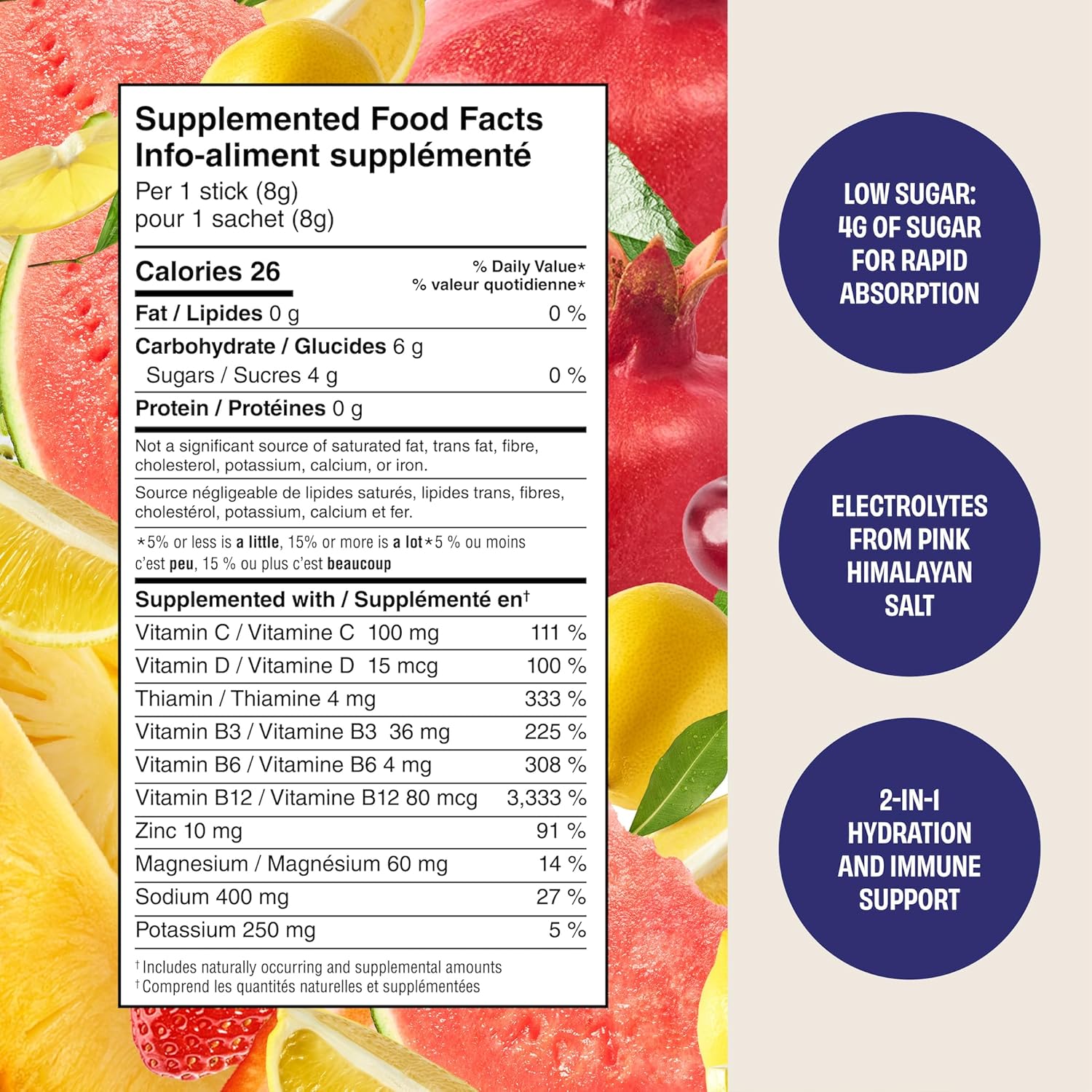 No Days Wasted Electrolyte Replacement Stick Packets - Rapid Hydration & Vitamins - Sodium, Potassium, Magnesium, Vitamins B, C, D, Zinc - 4 Flavor Variety Pack