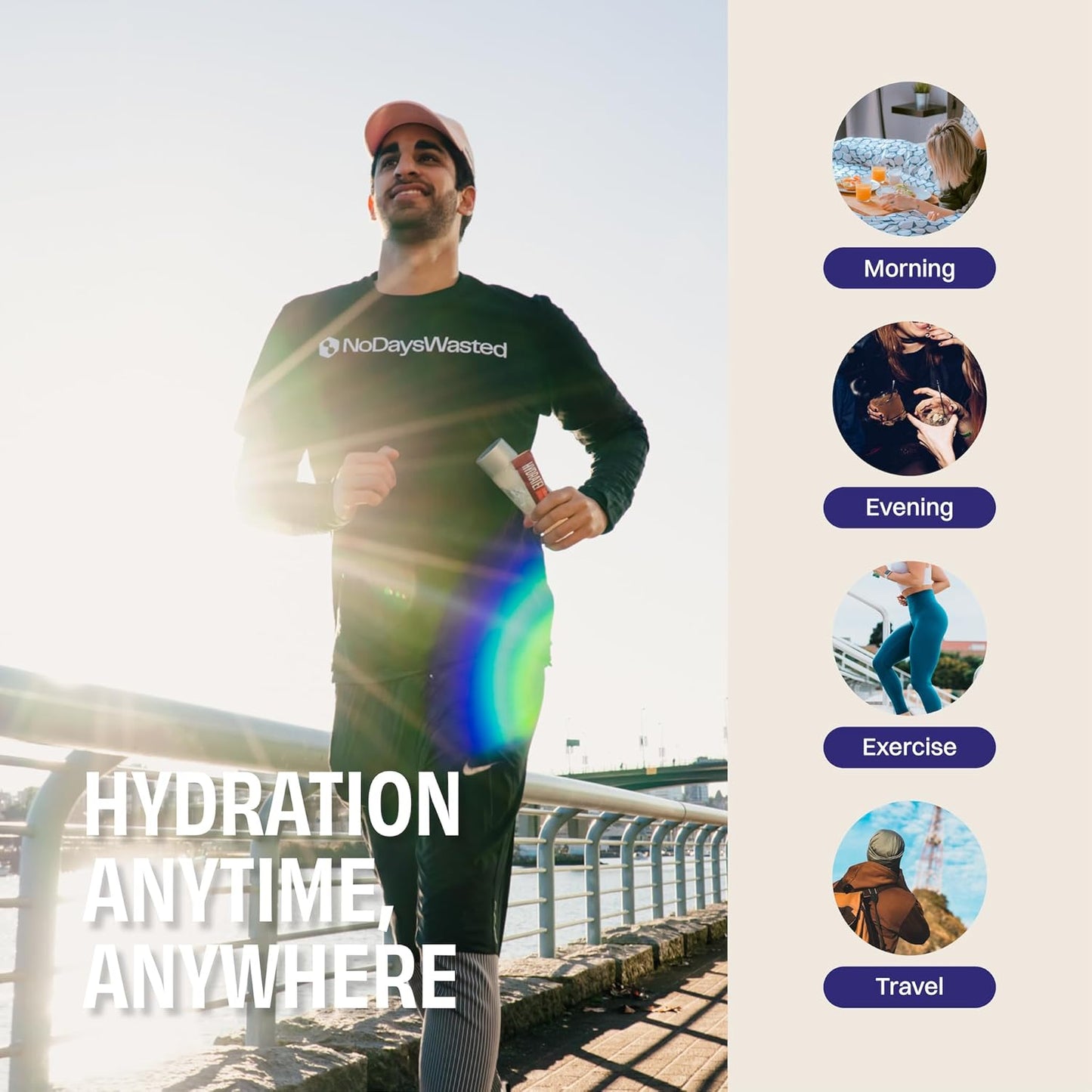 No Days Wasted Electrolyte Replacement Stick Packets - Rapid Hydration & Vitamins - Sodium, Potassium, Magnesium, Vitamins B, C, D, Zinc - 4 Flavor Variety Pack