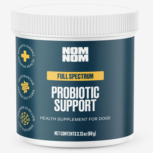 NOMNOMNOW Nom Nom Dog Probiotic Powder Blend with Prebiotic Fiber for Digestive & Immune Health - Full Spectrum Support for Allergies