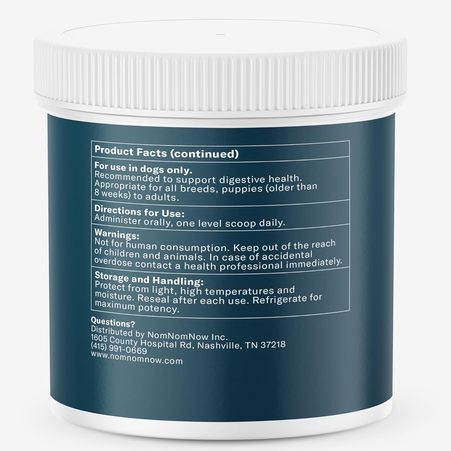 NOMNOMNOW Nom Nom Dog Probiotic Powder Blend with Prebiotic Fiber for Digestive & Immune Health - Full Spectrum Support for Allergies