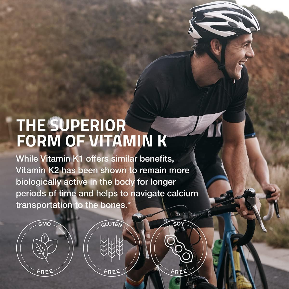 Non-GMO Bronson Vitamin K2 MK-7 Menaquinone 100mcg - 250 Capsules