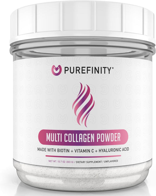 Non-GMO Collagen Peptides for Women with Biotin & Hyaluronic Acid - Supports Healthy Skin, Hair, Nails & Bones - Type I, II, III, V & X - Grass-Fed, Unflavored - 10.7oz (1 Month Supply) - BoostGo Australia