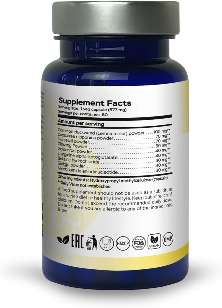 Non-GMO EnergyTune Supplements for Nutrient Absorption and Immune Support - Gluten Free, Vegetarian - Veg Capsules