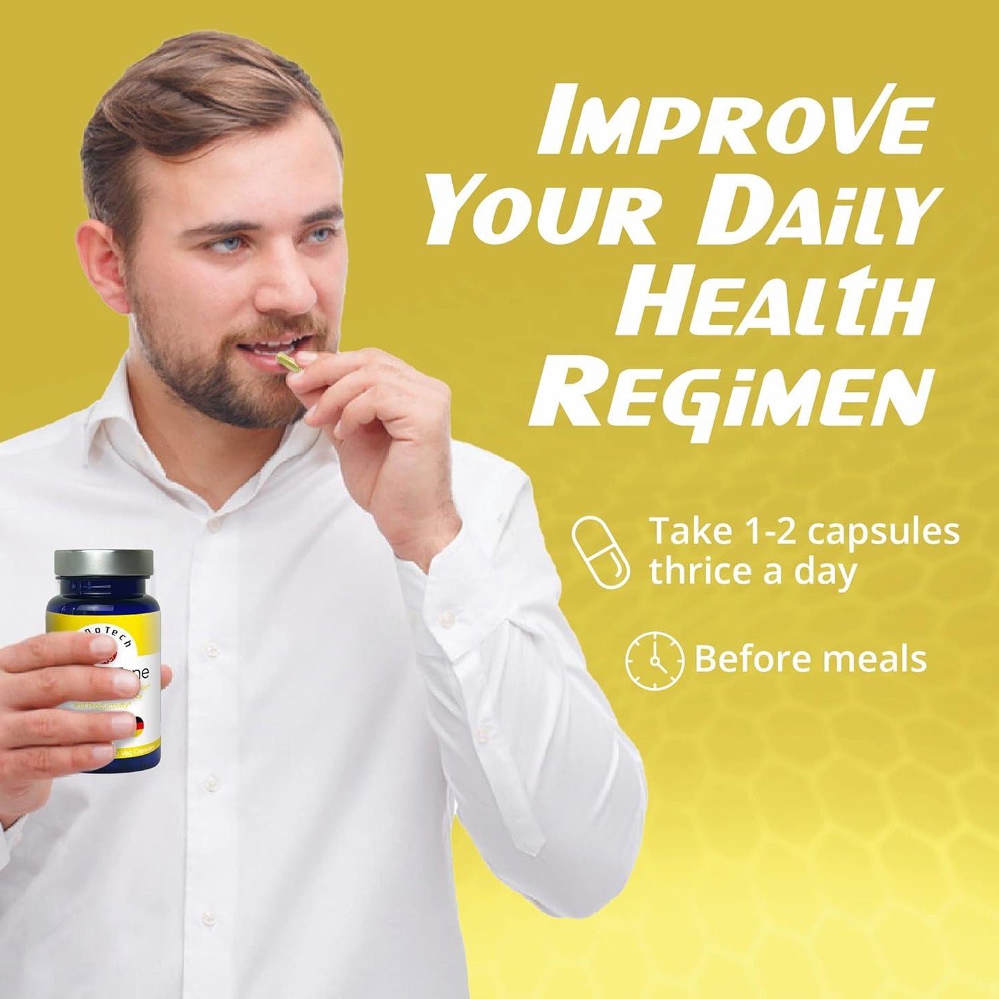 Non-GMO EnergyTune Supplements for Nutrient Absorption and Immune Support - Gluten Free, Vegetarian - Veg Capsules