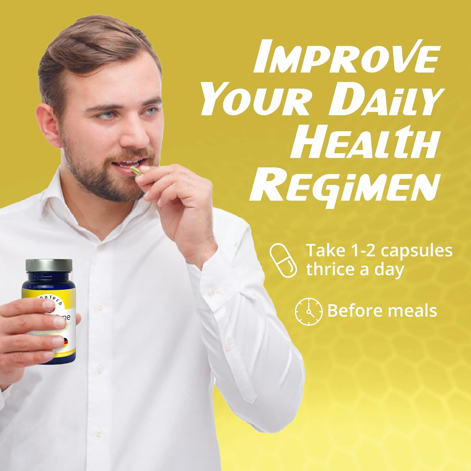 Non-GMO EnergyTune Supplements for Nutrient Absorption and Immune Support - Gluten Free, Vegetarian - Veg Capsules