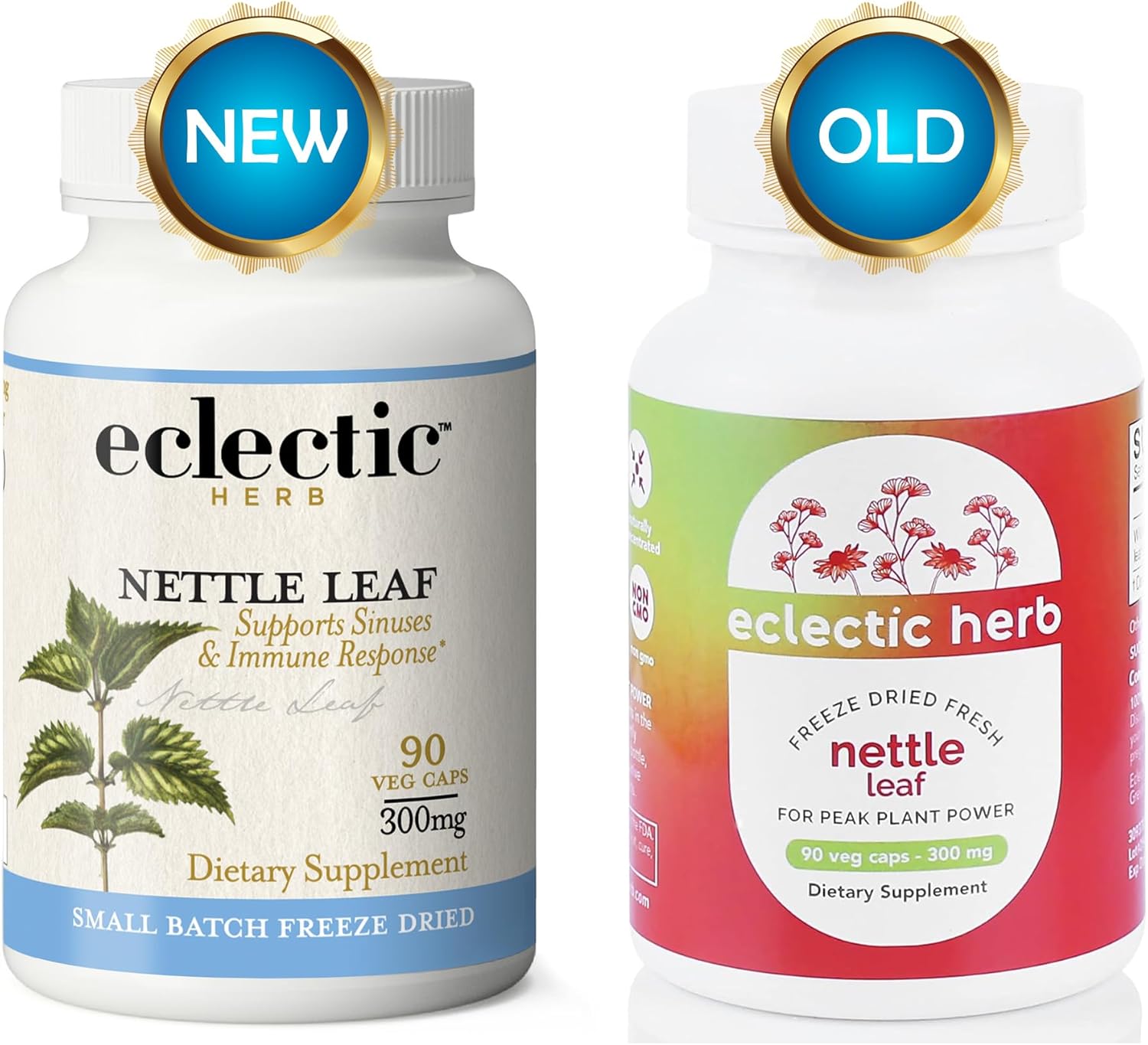 Non-GMO Freeze-Dried Nettle Leaf Capsules for Sinus & Respiratory Wellness | Eclectic Institute 90 ct (300 mg) Vegan Friendly