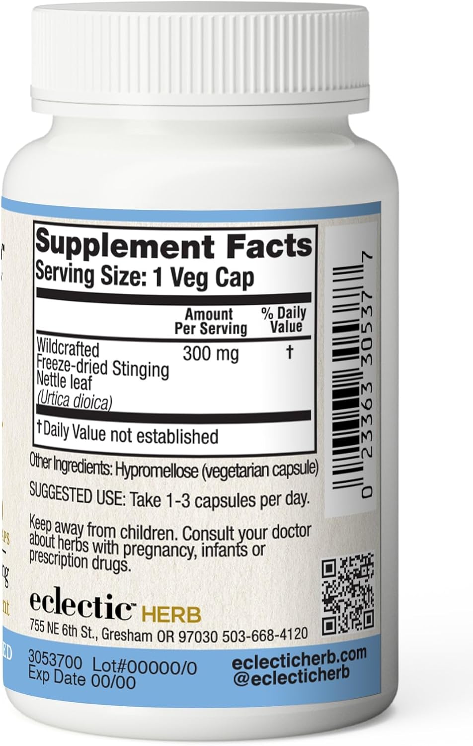 Non-GMO Freeze-Dried Nettle Leaf Capsules for Sinus & Respiratory Wellness | Eclectic Institute 90 ct (300 mg) Vegan Friendly