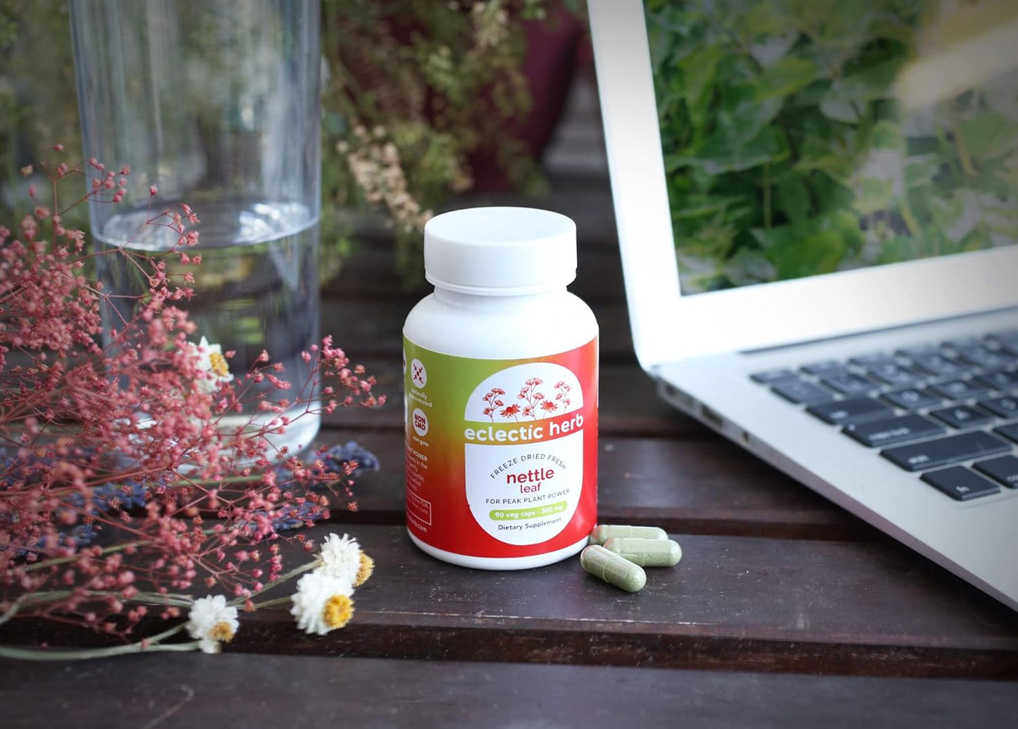 Non-GMO Freeze-Dried Nettle Leaf Capsules for Sinus & Respiratory Wellness | Eclectic Institute 90 ct (300 mg) Vegan Friendly