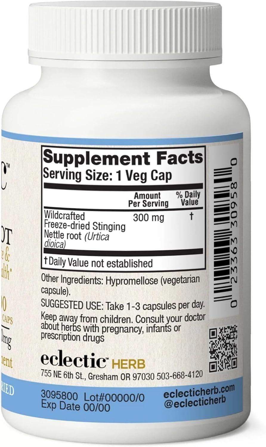 Non-GMO Freeze-Dried Nettle Root Capsules for Prostate and Urinary Tract Support - 90 Count