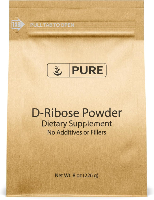 Non-GMO Gluten-Free D-Ribose Nutritional Supplement with Pure Original Ingredients in Unflavored 8oz Bottle
