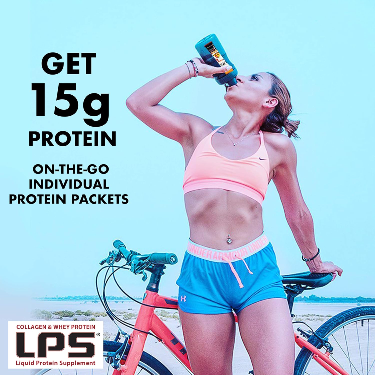 Non-GMO Grape Liquid Collagen & Whey Protein Supplement Drink - Sugar-Free Skin & Hair Health Support for Men & Women - 25 Single Serve Packets