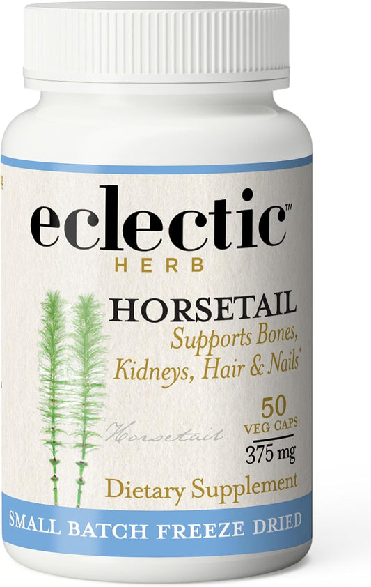 Non-GMO Horsetail Supplement Capsules - 90 CT (375 mg) | Raw Fresh Freeze-Dried Formula by ECLECTIC INSTITUTE