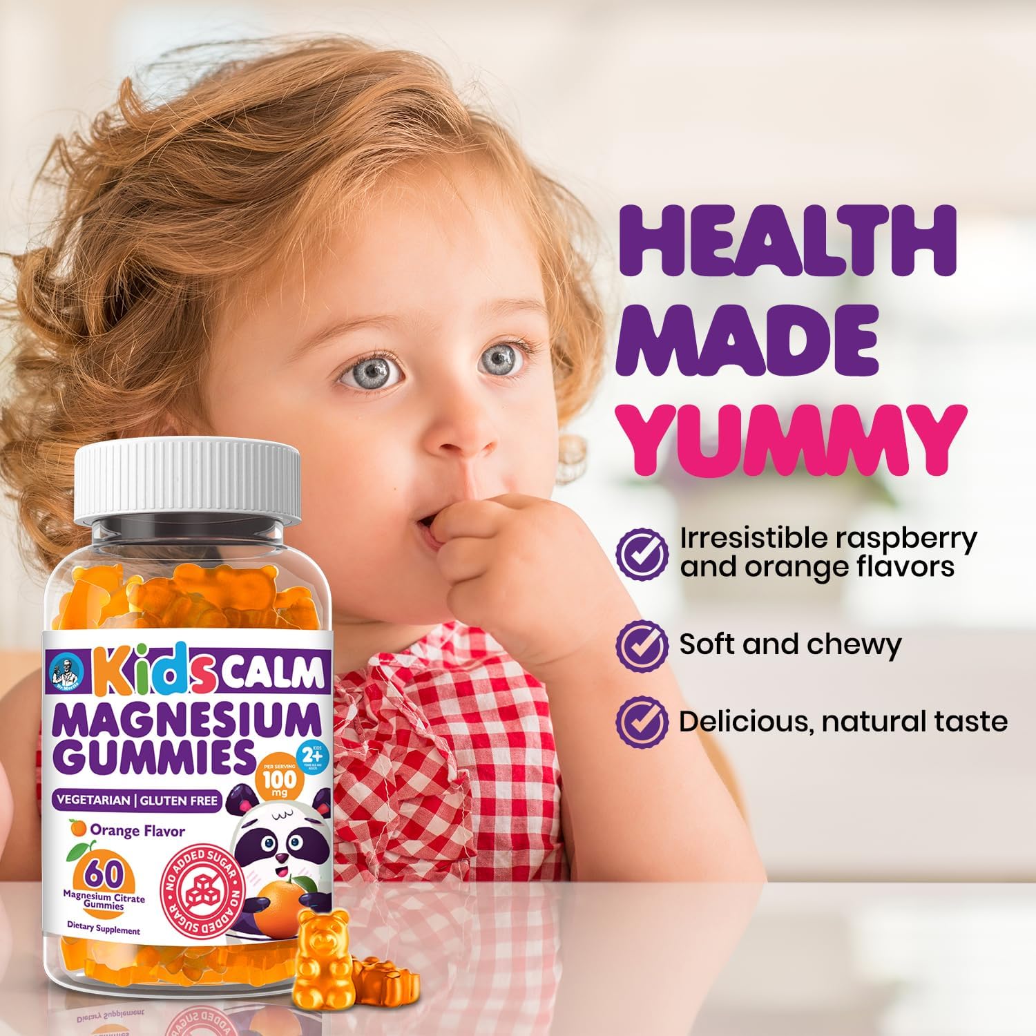 Non-GMO Orange Flavored Sugar-Free Magnesium Gummies for Kids and Adults - Dr. Moritz - 60 Count - BoostGo Australia