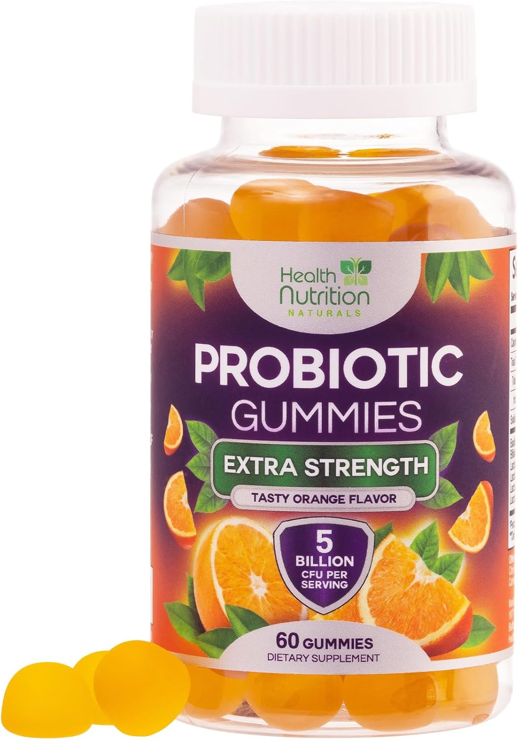 Non-GMO Probiotic Gummies for Digestive Health - 5 Billion CFU Probiotics for Men & Women - Immune, Vaginal, & Gut Support - 60 Gummies