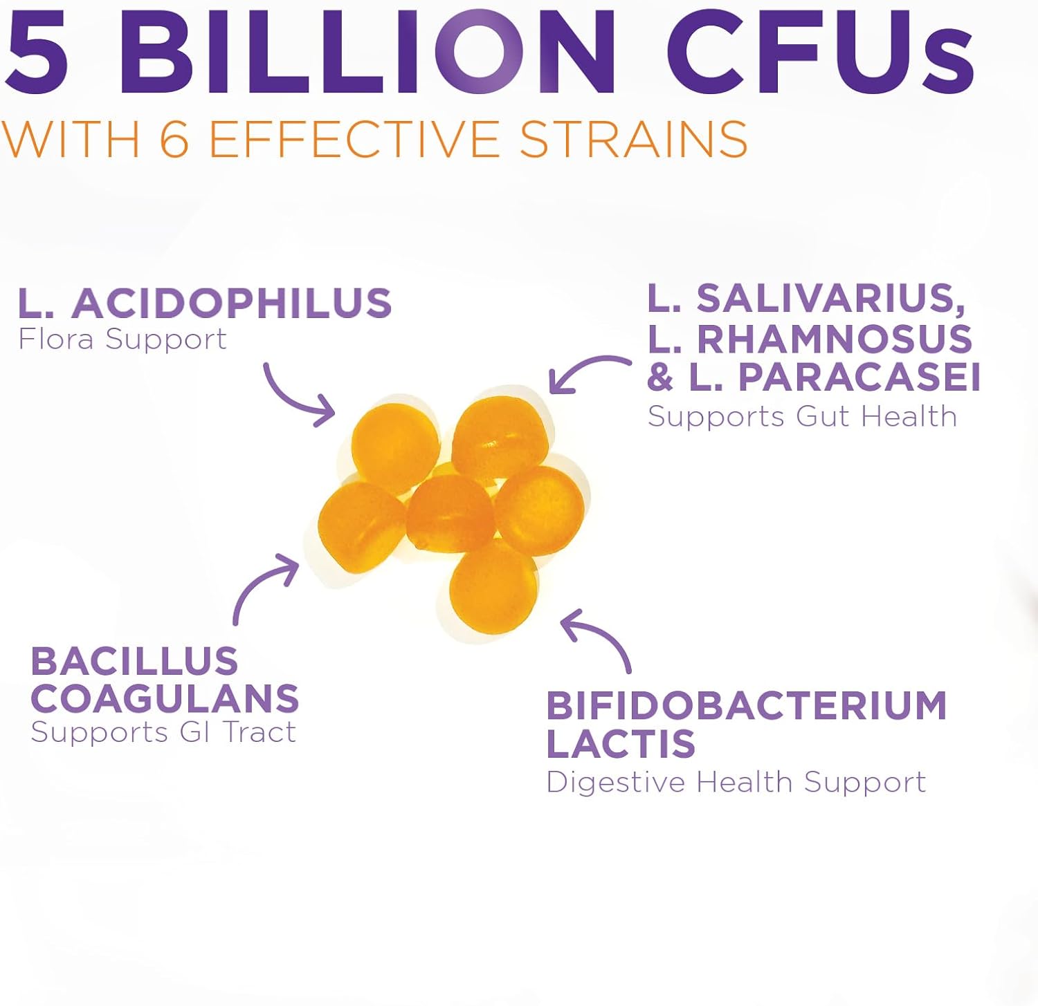 Non-GMO Probiotic Gummies for Digestive Health - 5 Billion CFU Probiotics for Men & Women - Immune, Vaginal, & Gut Support - 60 Gummies