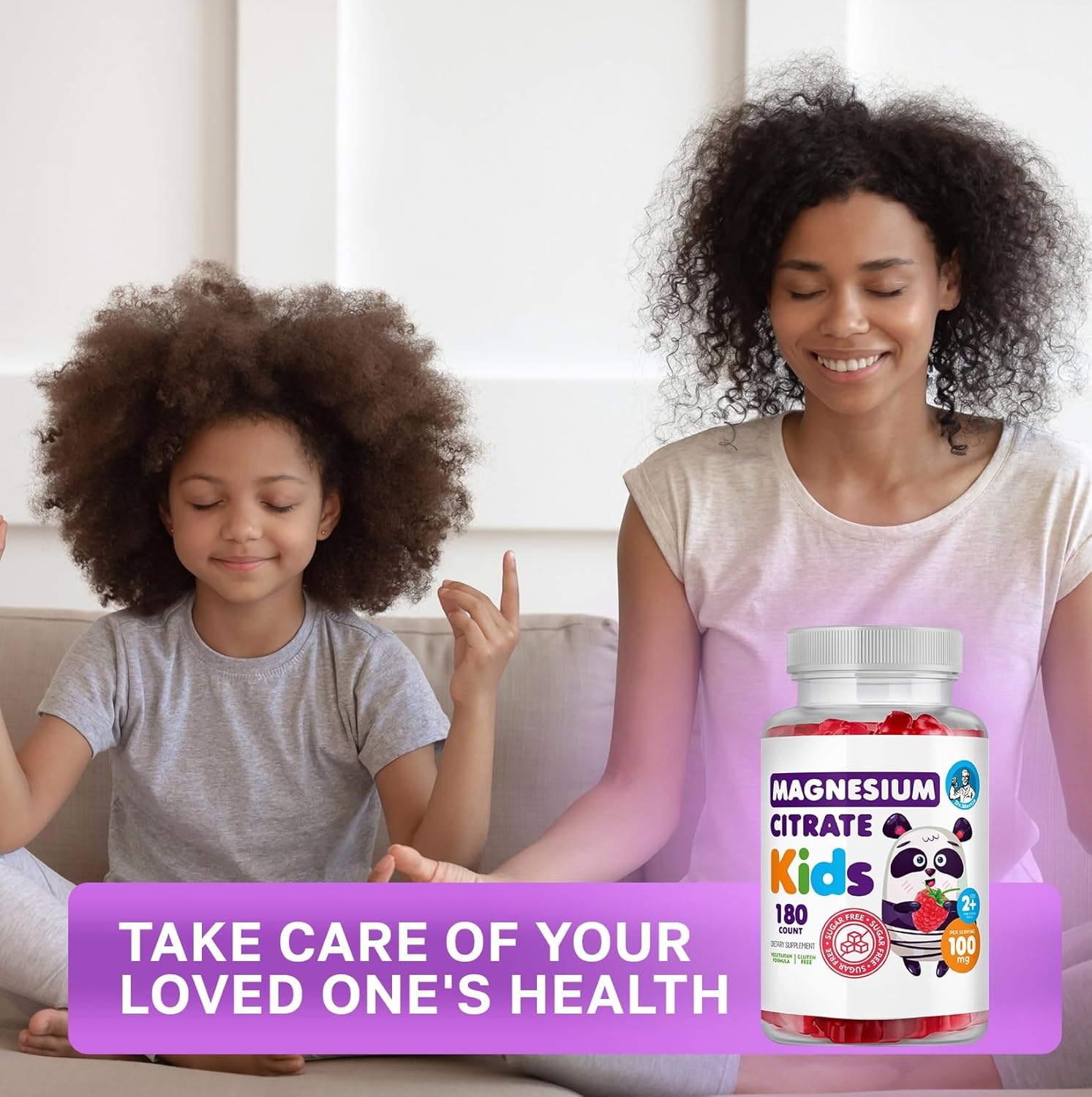 Non-GMO Raspberry Flavored Magnesium Citrate Gummies - Dr. Moritz Sugar-Free Calm Magnesium Gummies for Kids and Adults - 180 Count - BoostGo Australia