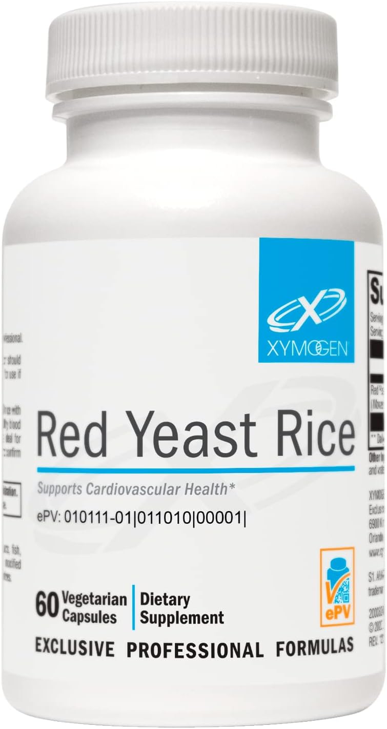 Non-GMO Red Yeast Rice Supplement for Healthy Blood Lipid & Cholesterol Levels - Cardiovascular Support - Citrinin-Free (60 Caps)