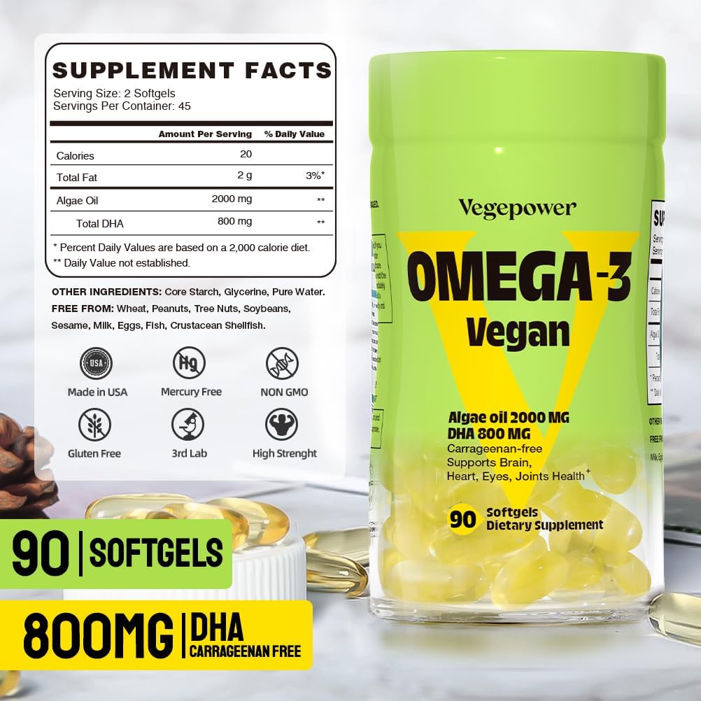 Non-GMO Vegan Iron Gummies with Algae Omega-3 DHA - Top Vitamin Supplement for Men & Women, Gluten-Free