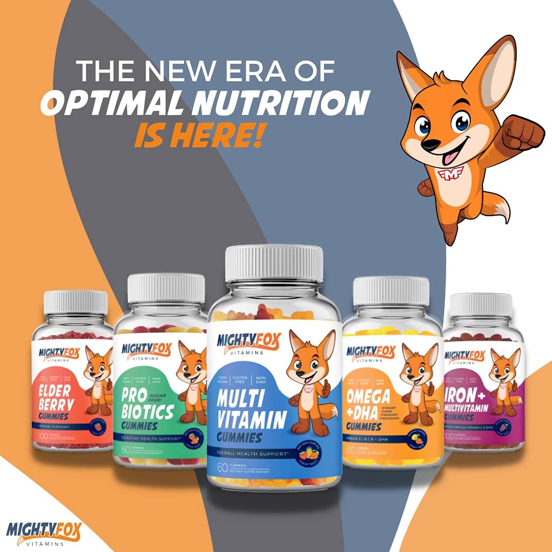 Non-GMO Vegan Kids Multivitamin Gummies with Vitamin C, B3, B5, B6, B12, Zinc - Fruity Flavor, 100 Count Pack - Gluten-Free for Toddlers & Teens