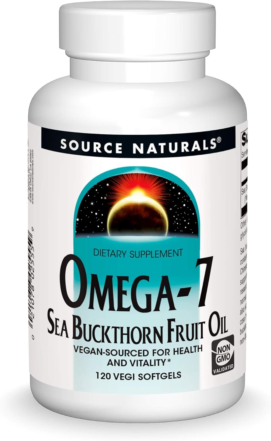 Non-GMO Vegan Omega-7 Sea Buckthorn Fruit Oil Softgels for Health and Vitality - 120 Vegan Softgels