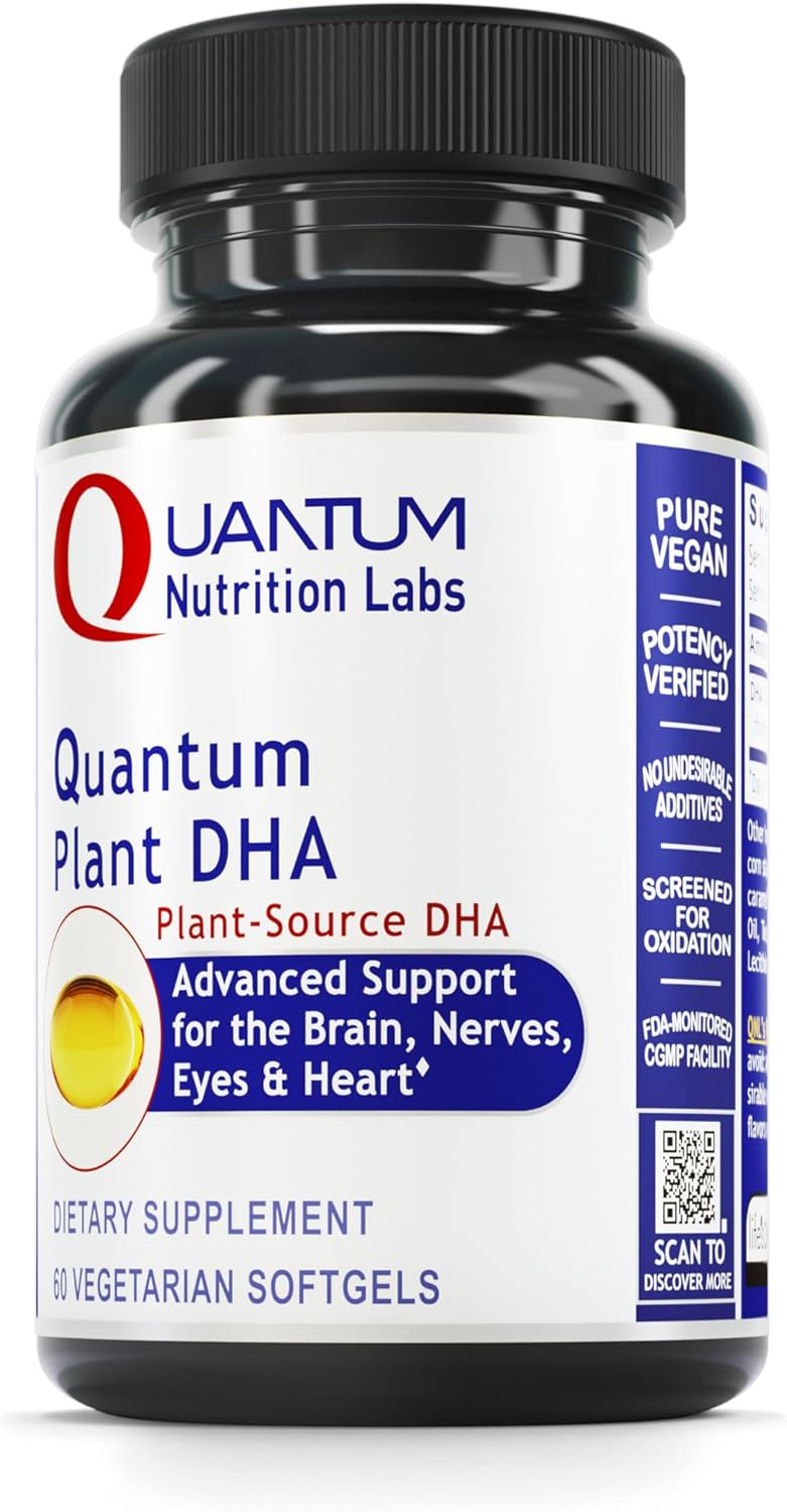Non-GMO Vegan Plant DHA Supplement with Omega 3 Fatty Acids - Algae Based Formula for Men & Women - 60 Vegetarian Softgels