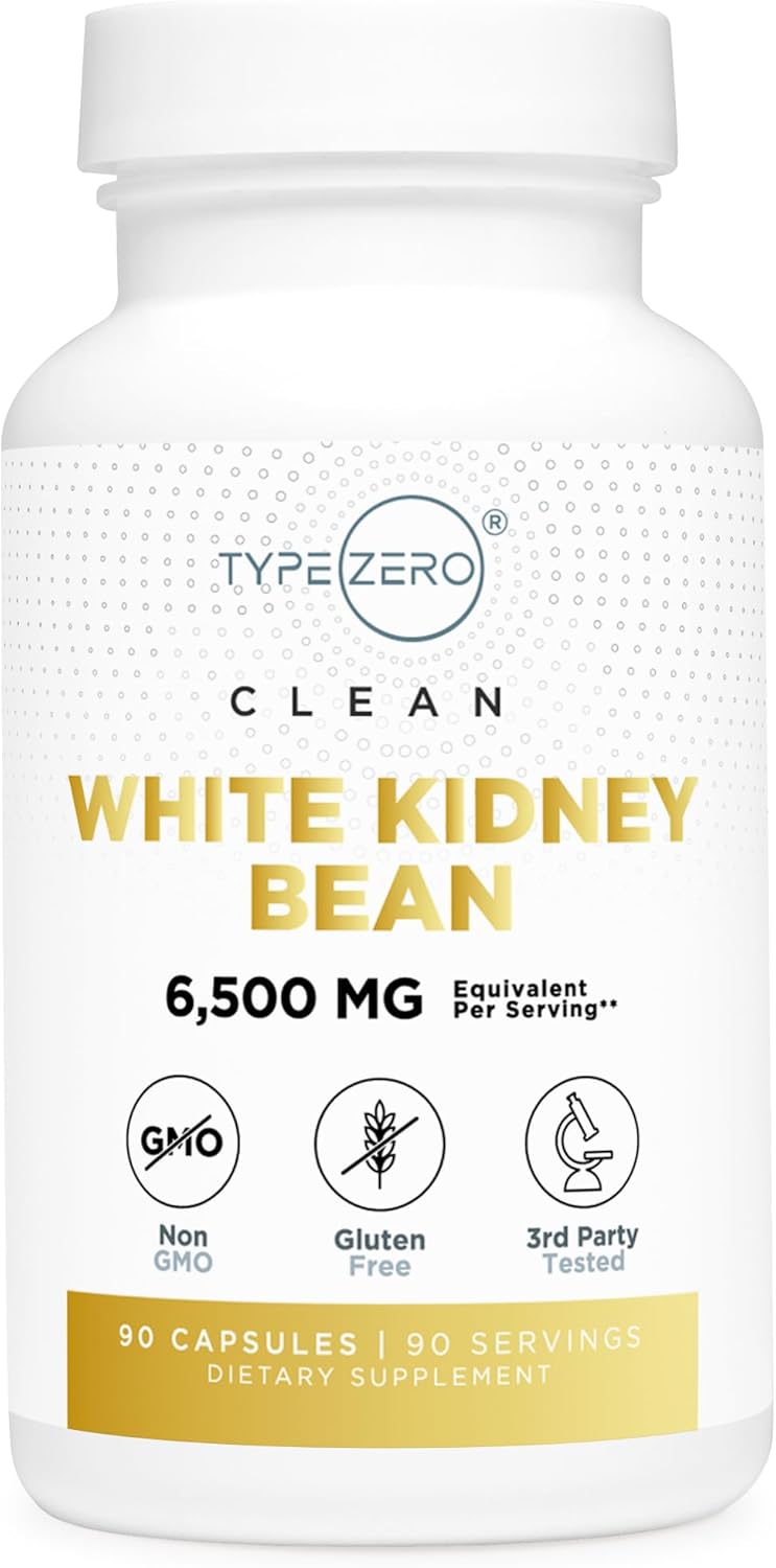 Non-GMO White Kidney Bean Capsules - 6,500 MG Per Serving (90 Count), Gluten Free & Clean Formula