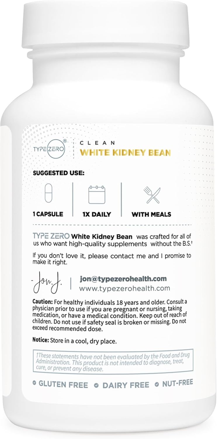 Non-GMO White Kidney Bean Capsules - 6,500 MG Per Serving (90 Count), Gluten Free & Clean Formula