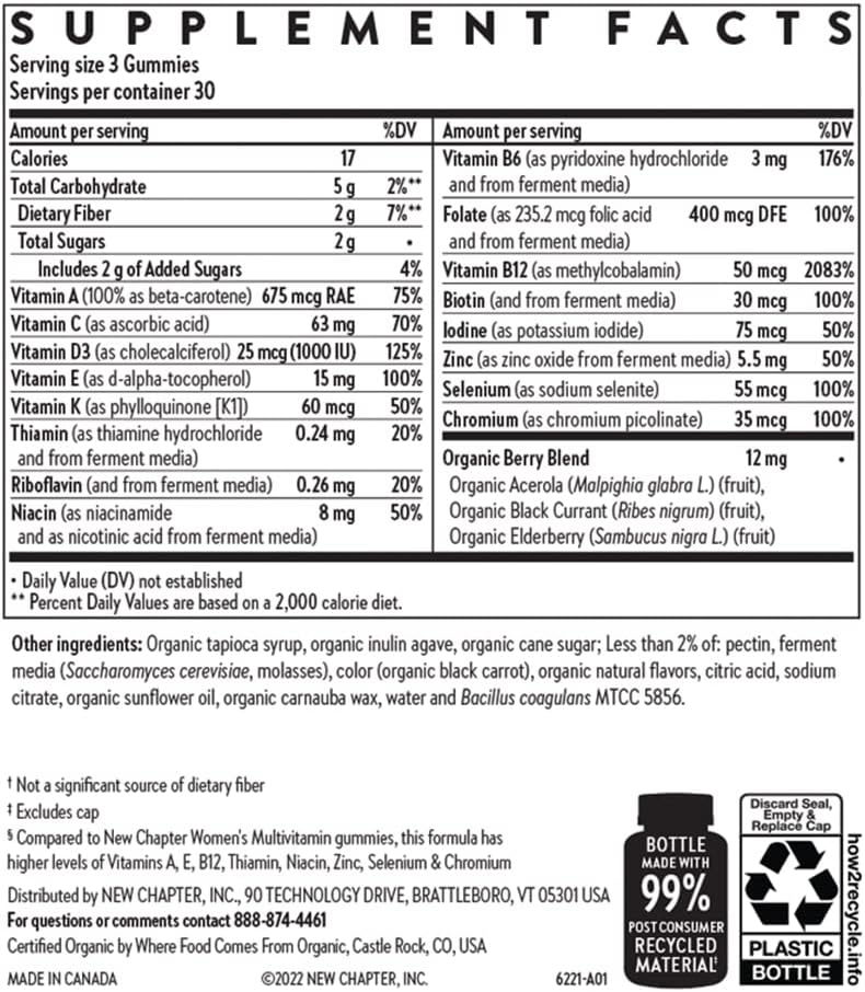 Non-GMO Women's 50+ Multivitamin Gummies with Vitamin C, B Vitamins, and Zinc - Berry Citrus Flavored - 90 Count