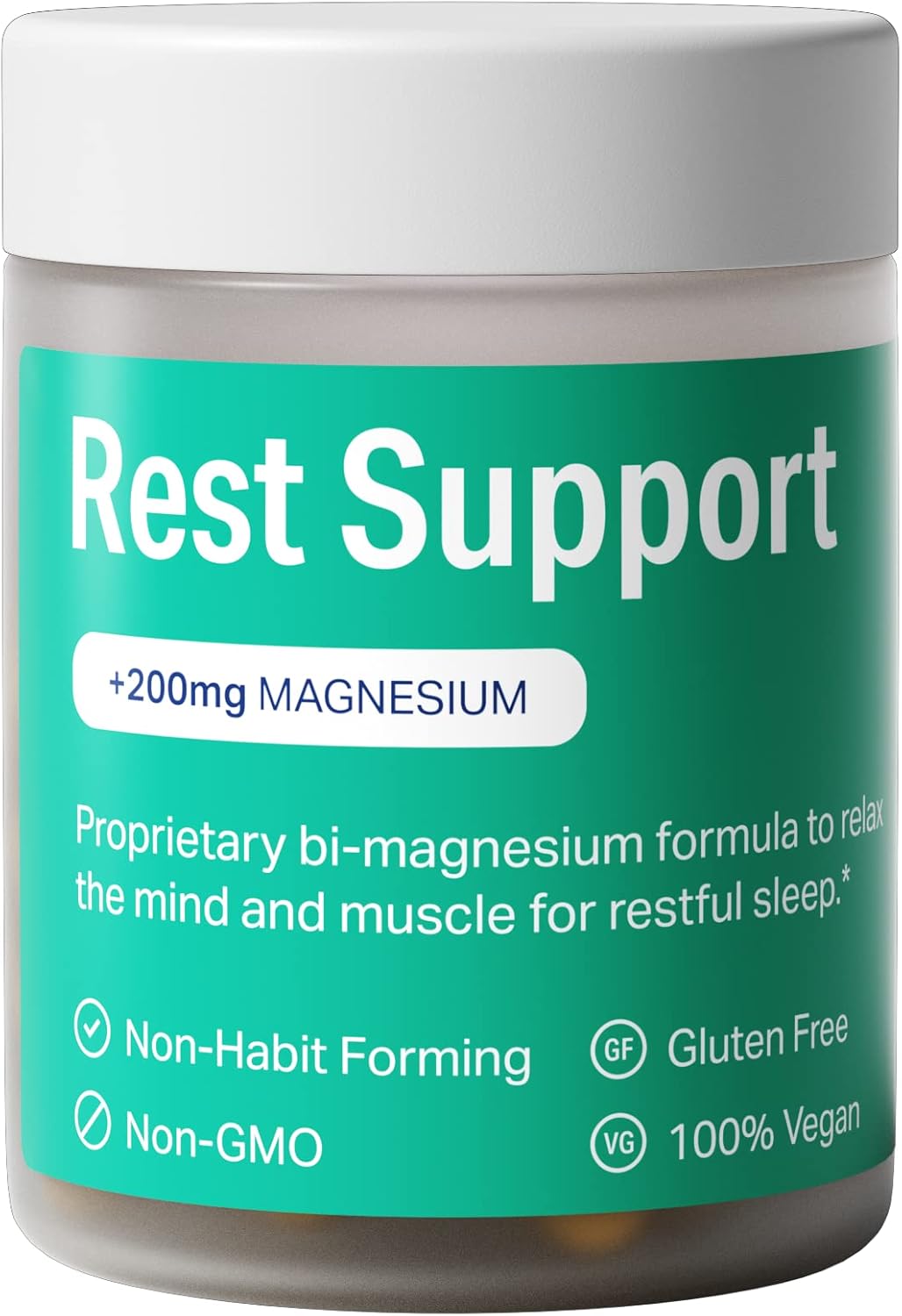 Non-Habit Forming Magnesium Sleep Aid with L-Theanine, 60 Capsules - Rest Support Supplement for Better Sleep - Sleep is the Foundation