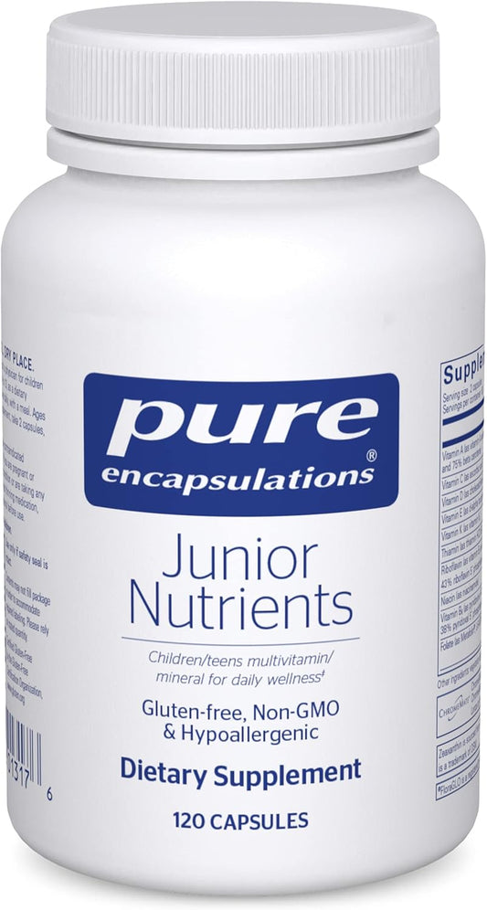 Non-Iron Kids & Teens Multivitamin with Calcium, Vitamin D3, and Vitamin C - 120 Capsules - Non-GMO & Vegetarian Formula from Pure Encapsulations